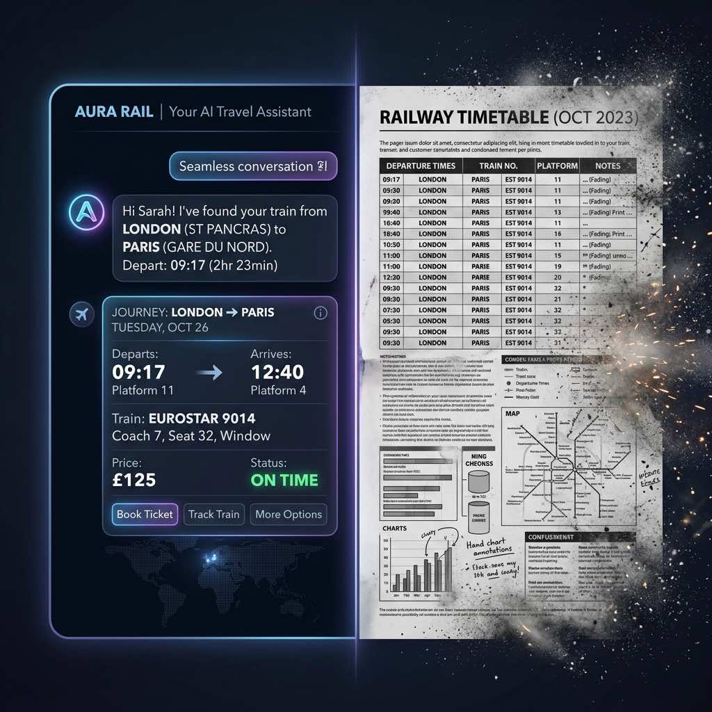 Conversational AI vs Old Timetable Layout